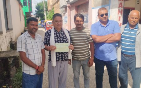 रसुवाका बाढीपीडितलाई सघाउन बारा कांग्रेसद्वारा २ लाख १ हजार रुपैयाँ केन्द्रीय विपद् व्यवस्थापन कोषमा हस्तान्तरण