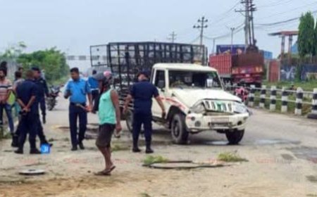 वीरगञ्ज–पथलैया करिडोरमा पिकअप दुर्घटना : चालकको मृत्यु, सहचालक घाइते