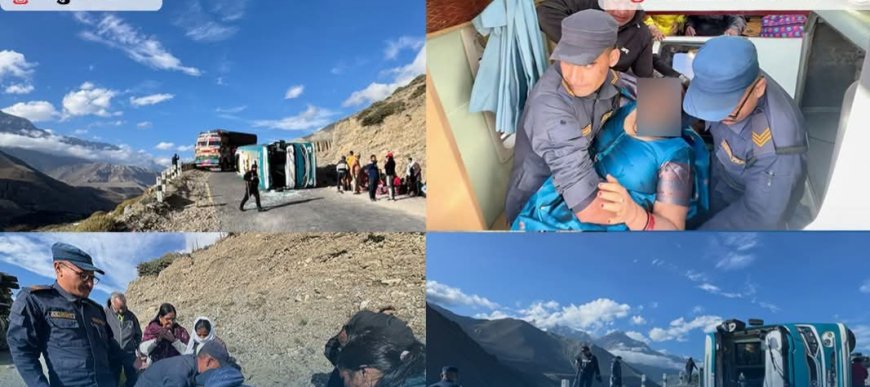 कागबेनीमा मिनिबस पल्टिँदा १२ भारतीय नागरिक घाइते