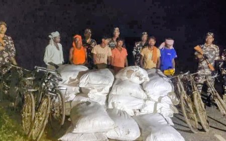 नेपालतर्फ ९६० किलो अवैध चकलेट तस्करी गरिरहेका बाराका ६ जना नेपाली भारतीय सीमा सुरक्षा बल (एसएसबी) द्वारा पक्राउ