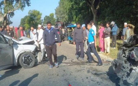 बाँकेमा दुई कार ठोक्किँदा एक जनाको मृत्यु, ६ घाइते