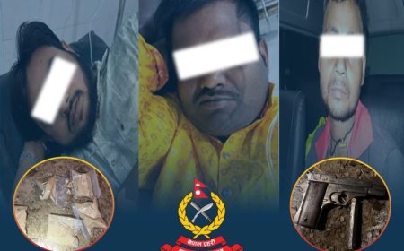 ​मोरङमा प्रहरीको गोली लागेर २ भारतीय लागूऔषध तस्कर घाइते; ५०० ग्राम खैरो हेरोइन, पेस्तोलसहित ३ जना पक्राउ