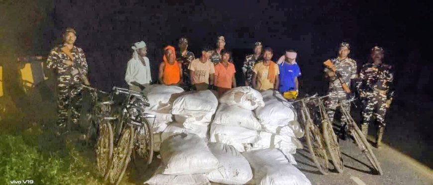 नेपालतर्फ ९६० किलो अवैध चकलेट तस्करी गरिरहेका बाराका ६ जना नेपाली भारतीय सीमा सुरक्षा बल (एसएसबी) द्वारा पक्राउ