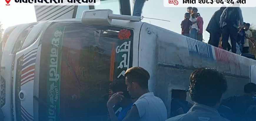 नवलपरासीमा यात्रुवाहक बस पल्टिँदा चालक–सहचालकसहित ७ जना घाइते