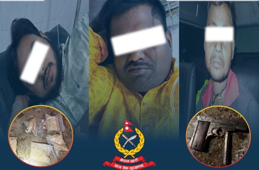 ​मोरङमा प्रहरीको गोली लागेर २ भारतीय लागूऔषध तस्कर घाइते; ५०० ग्राम खैरो हेरोइन, पेस्तोलसहित ३ जना पक्राउ